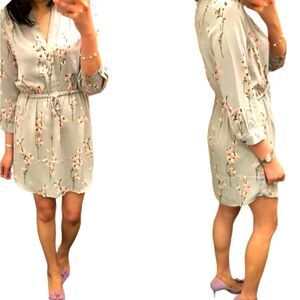 LOFT Outlet Floral Print Shirttail Hem Dress size XXSP